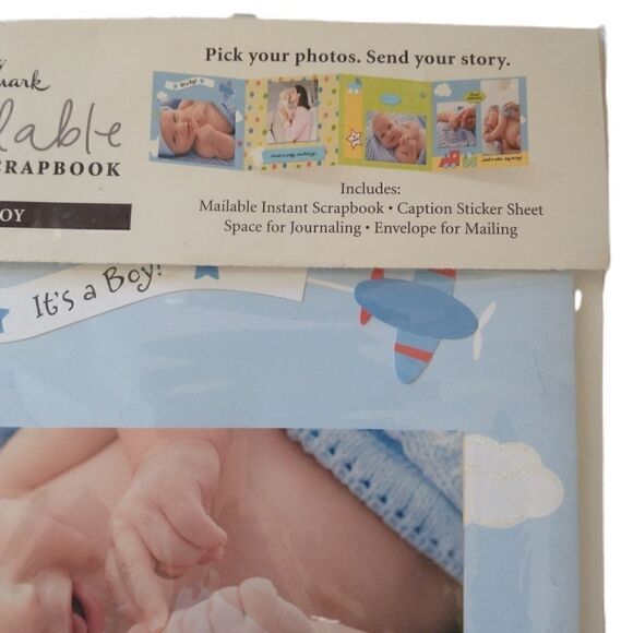Hallmark Instant Scrapbook Sealed Mailable Baby Boy Brag Book NWT Blue Pastel - Picture 2 of 10